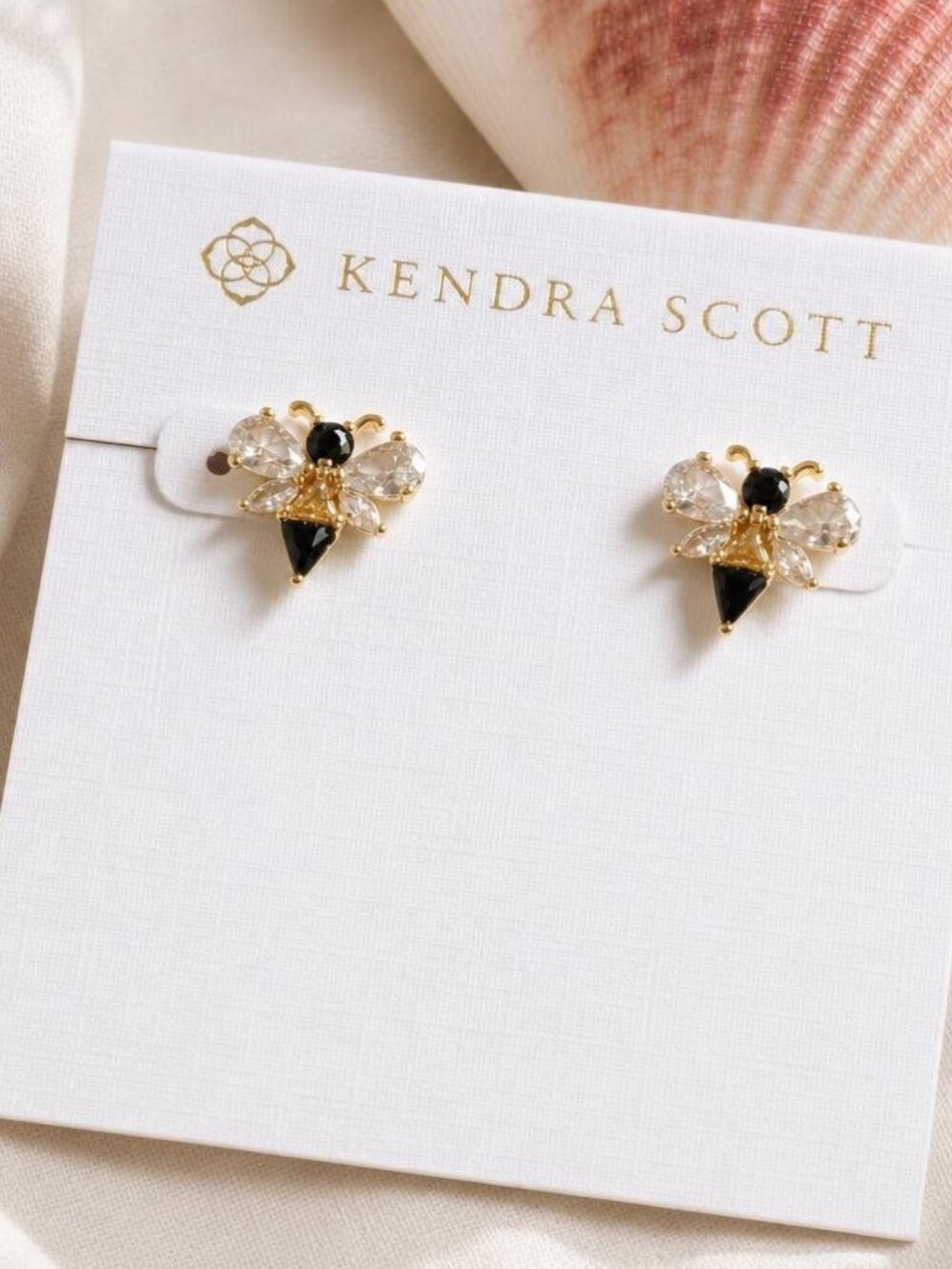 Kendra Scott Bee Gold Crystal Stud Earrings
